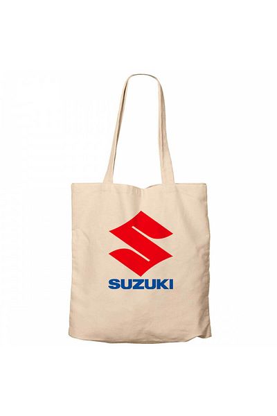 Z zepplin Suzuki Logo Text Cream Canvas Tote Bag