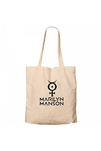 Z zepplin Marilyn Manson Logo 2 Cream Canvas Tote Bag