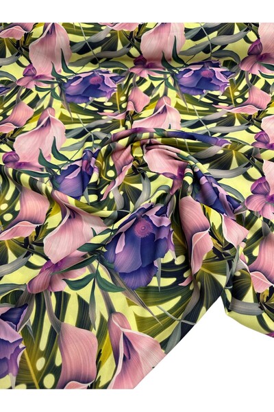 ipekkumaş Clover Pattern Dress Shirt Crepe Fabric Our Product Is Sold in Piec...