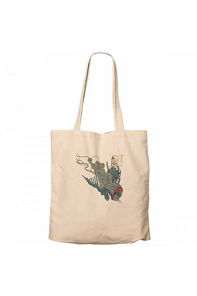 Z zepplin Dark Tranquility Atoma Cream Canvas Tote Bag
