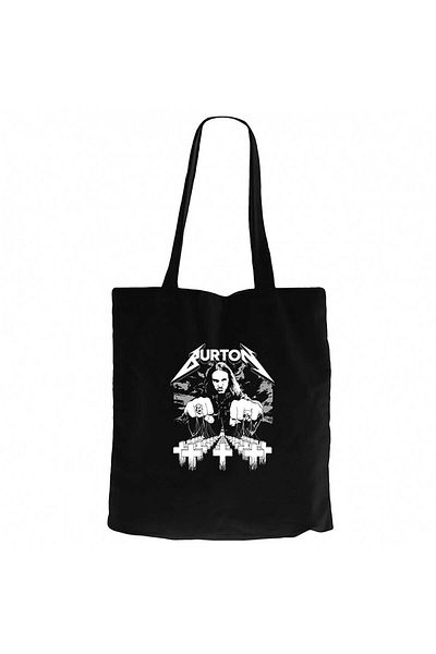Z zepplin Metallica Cliff Burton Face Black Zippered Cloth Bag Gabardine