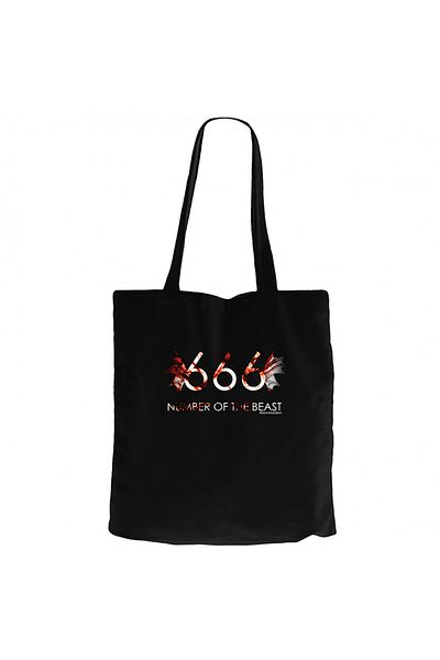Z zepplin Iron Maiden 666 Black Canvas Tote Bag