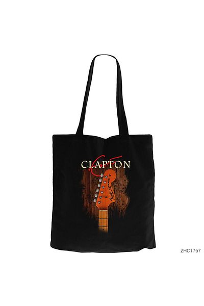 Z zepplin Eric Clapton Guitar Μαύρη υφασμάτινη τσάντα με φερμουάρ Gabardine