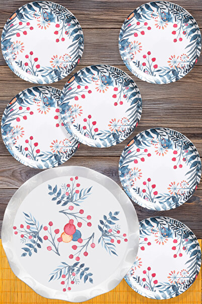 nazen MimHome Balerin Pasta Sunumu/7 Parça Kiraz:Ev Mutfak Pastacı,Kek Pasta Servis/6Kişilik