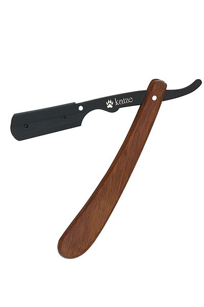 Katze U-011 Wooden Handle Steel Razor Holder Cover Beard Razor