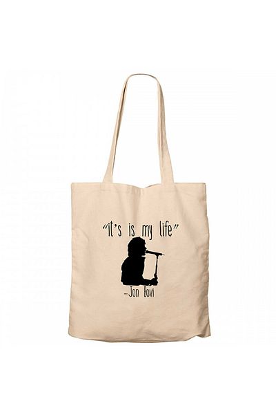 Z zepplin Bon Jovi It's My Life Cream Canvas Tote Bag