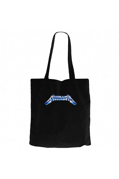 Z zepplin Metallica Logo Blue Black Zippered Cloth Bag Gabardine