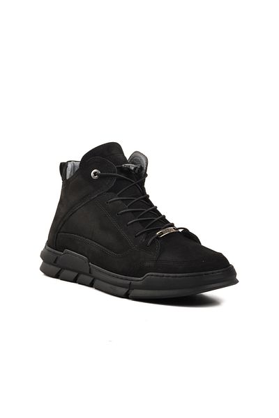 AYAKMOD Μαύρα ανδρικά μποτάκια Nubuck