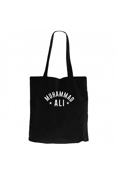Z zepplin Muhammad Ali Text Black Canvas Tote Bag