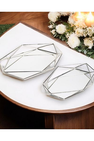 CyzHome Graceful Decorative Prism Promise Engagement Tray