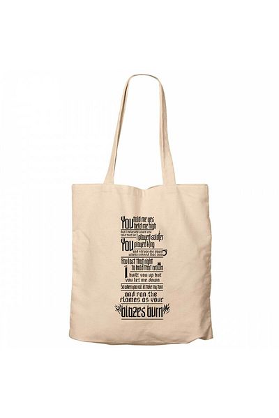 Z zepplin Linkin Park Burn It down Cream Zippered Cloth Bag Gabardine