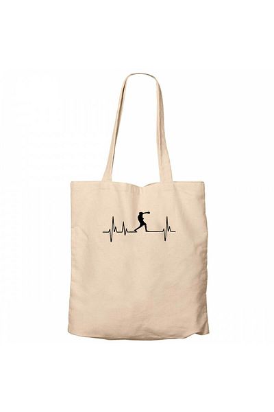 Z zepplin Boxing Heartbeat Cream Zippered Cloth Bag Gabardine