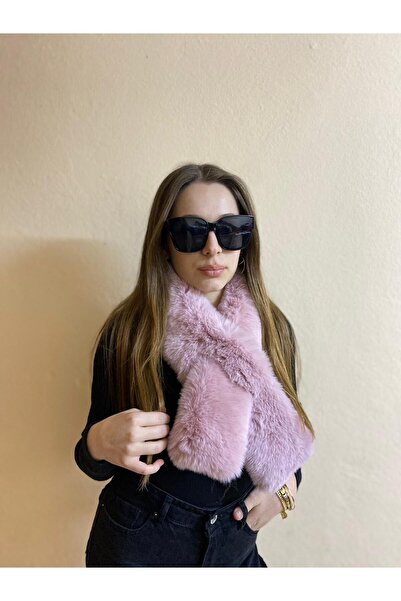 sema aksesuar New Year's New Year's Gift Furry Plush Scarf - Winter Faux Fur Russian Scarf