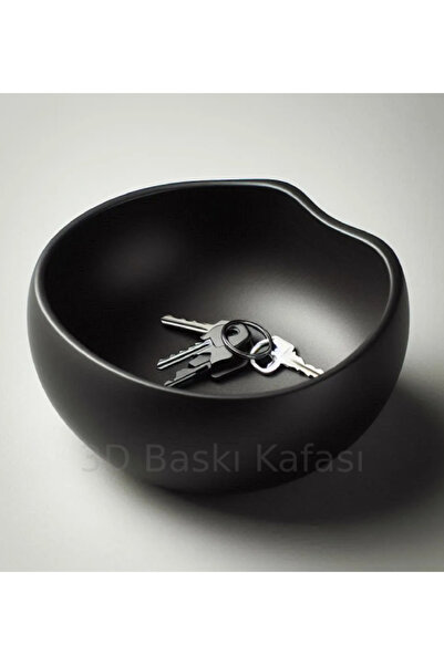 3DAKSESUAR Modern Anahtar Ve Madeni Para Kasesi Siyah & Gri