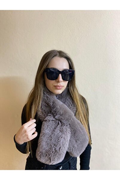 sema aksesuar New Year's New Year's Furry Plush Scarf - Winter Faux Russian Scarf - Valentine's Day