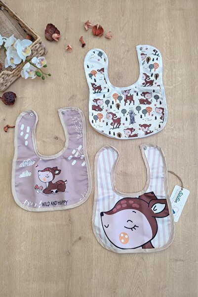 Sitilin Double Layer Snaps Baby Food and Drool Bib 3 Pieces STL6427