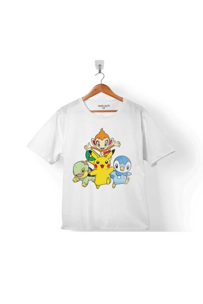 Kendim Seçtim تي شيرت بوكيمون بيكاتشو Chimchar Pıplup Turtwig للأطفال