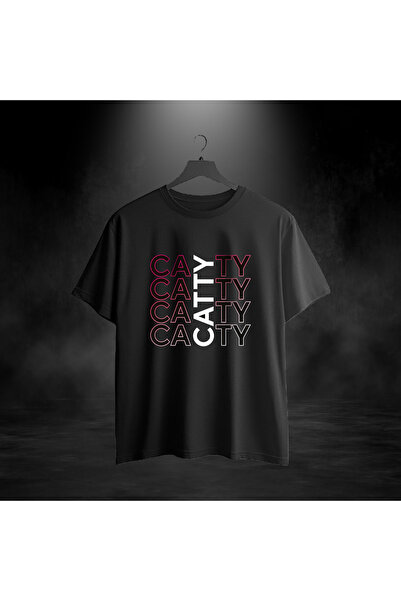 CATTY Desenli DTF Baskılı Oversize Tişört