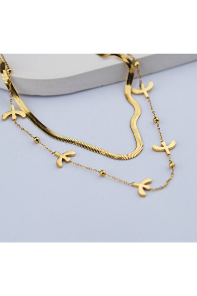 Çelik Le Mıen Göçmen Kuşlar Italyan Zincir Kolye