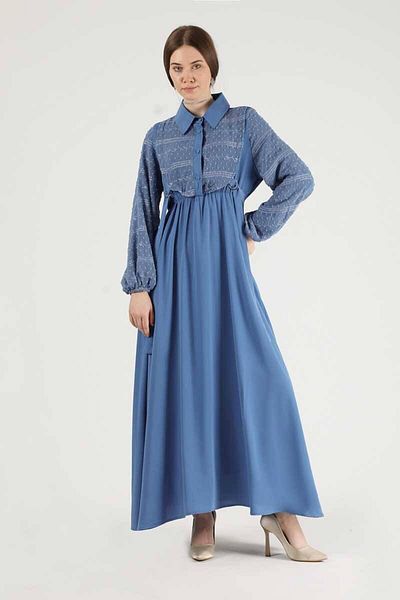 ZÜLAYS Rochie detaliata din tul albastru