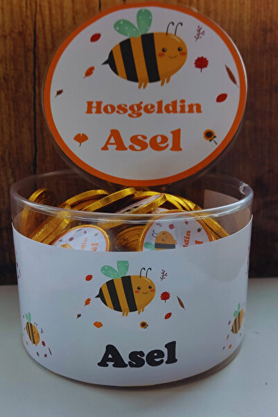 afyoresel 50 Adet İsme Özel Sütlü Kokolin Bebek Çikolatası