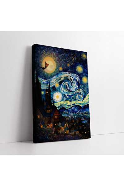 KOSS Dijital Pictură artistică abstractă pe pânză cu tematică noapte înstelat...