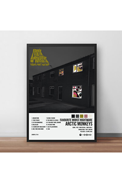Orendart Arctic Monkeys - Favourite Worst Nightmare Albüm Spotify Çerçeveli Poster Tablo