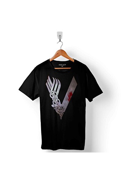 Kendim Seçtim The Vıkıngs Vikingler Logo Ragnar Lothbrok Erkek Tişört