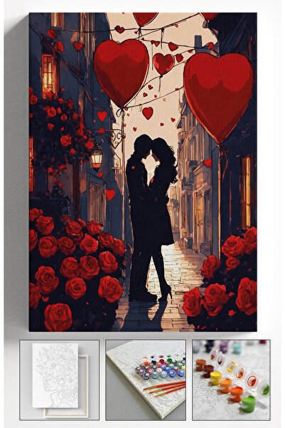 Akihabara Sayılarla Boyama Hobi Seti Çerçeveli Numaralı Tuval Fırça Boya Dahi...