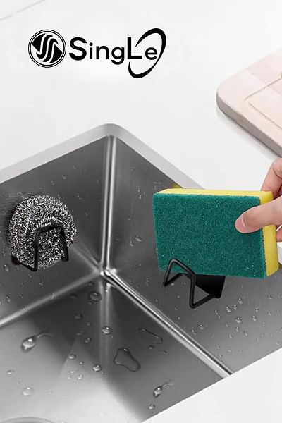 Single 2 Pieces 3m Adhesive Wire Dish Sponge Holder - Multi-Purpose Sink Organizer