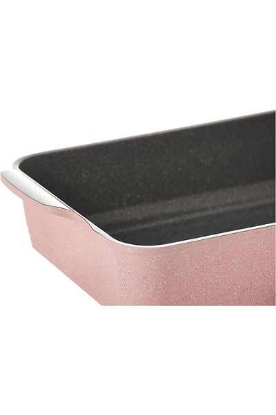 NEOFLAM rectangular granite tray, small size, capacity 3.5 liters, pink color