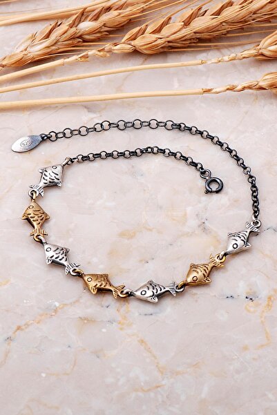 Sümer Telkari Balık Tasarım Gümüş Halhal 333