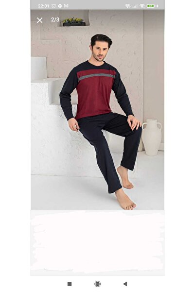 MİRELLA %100 Pamuklu Penye Uzunkollu Erkek Pijama Takımı