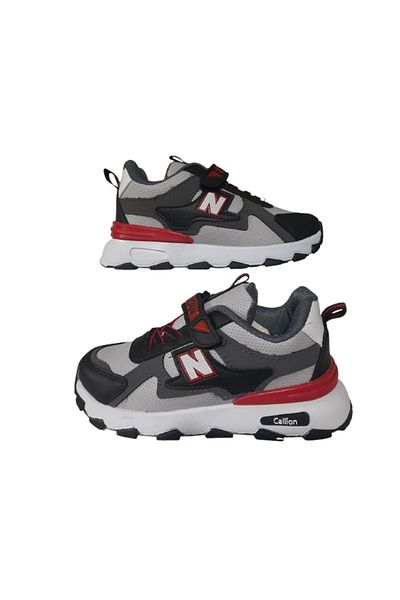 Callion Boy's Black-Smoked Flat Sole Sports Shoes