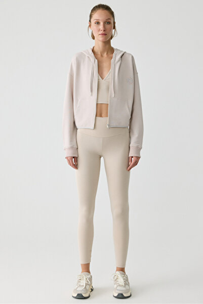 Urban Beat NANA Kadın Toparlayıcı Yüksek bel Strech Sportwear Taş Rengi Tayt