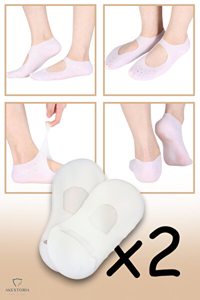 Akestoria Med 2 Adet Çift Ayak Bakım Çorabı Yumuşak Silikon Patik Çorap 2'li ...