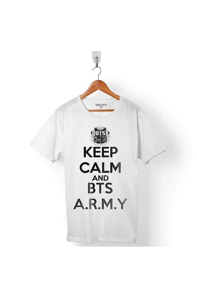 Kendim Seçtim Ανδρικό μπλουζάκι με λογότυπο Keep Calm And Bts Army Bangtan Boys