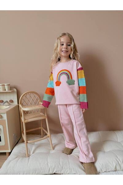 ARBİ kids Set de mâneci cu model curcubeu pentru copii de sex feminin