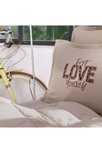 Karaca Motto Cotton Comfort, Quilt Set, Double, Beige