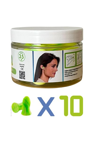 Lazish Size 7400 m - Ergonomic, Waterproof, Cordless Sleeping Earplugs 10 Pairs 35Db