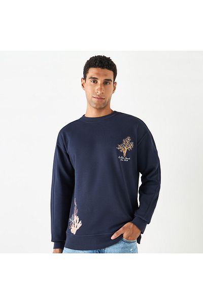 Lee Cooper Embroidered Crew Neck Sweatshirt With Long Sleeves