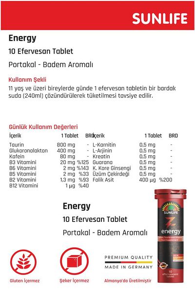 Sunlife Zenergade 10 Effervescent Tablet Orange - Almond Flavored