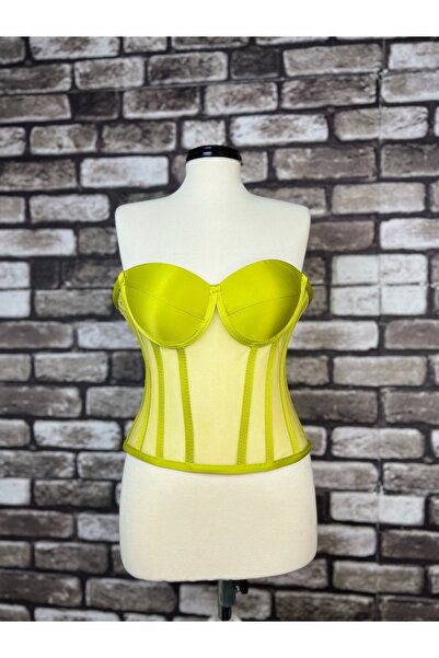 Metay Design مشد من التول الشفاف على شكل أذن القطة - أخضر دهني