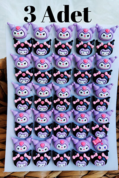 Nisankids Karışık Kuromi Figürlü Kız Çocuk Ayarlanabilir  Yüzük 3 Adet