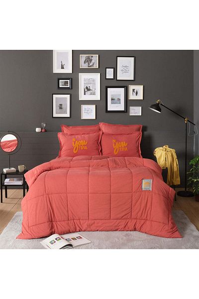 Karaca Motto Cotton Comfort, Quilt Set, Double, Coral