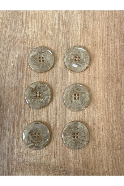 Alize Sedef görünümlü bej 22 mm 6 adet düğme - bej kaban düğmesi -bej ceket d...