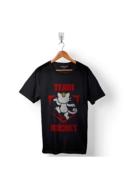 Kendim Seçtim Pokemon Team Rocket Logo Team Rocket Printed majica Unisek majica