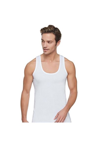 KEYAL Tutku Men's 3 Pack 102 Ribbed Undershirt - White - XL