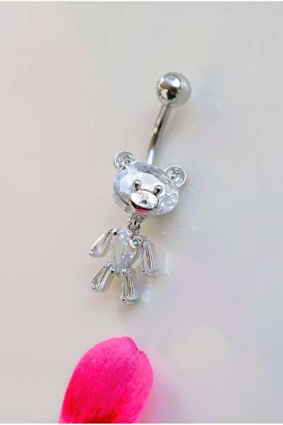 Sacce Scarves&Accessories Çelik Ayıcıklı Göbek Piercing Gümüş Renk