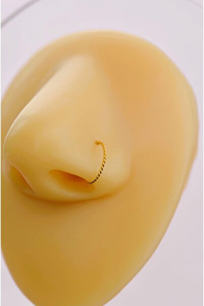 Sacce Scarves&Accessories Gold Renk 925 Ayar Geçirmeli Düz Burgu Halka Model ...